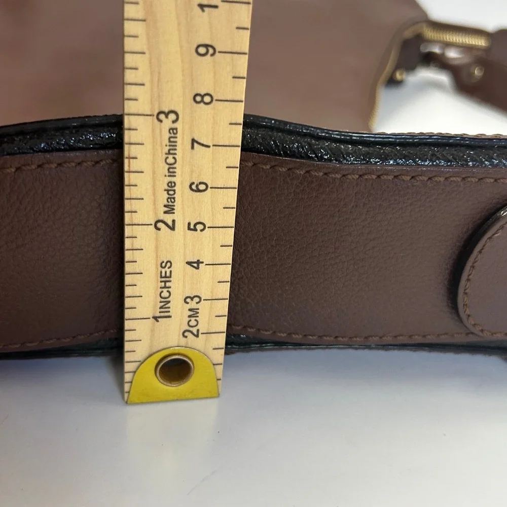 Kate Spade New York Leather Hobo Shoulder Bag Purse Brown Gold Tone Hardware‎